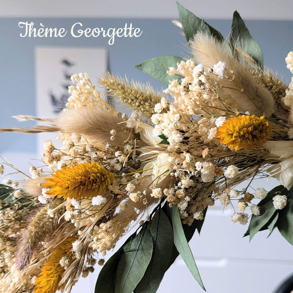 couronne de fleurs séchées sur pied Georgette