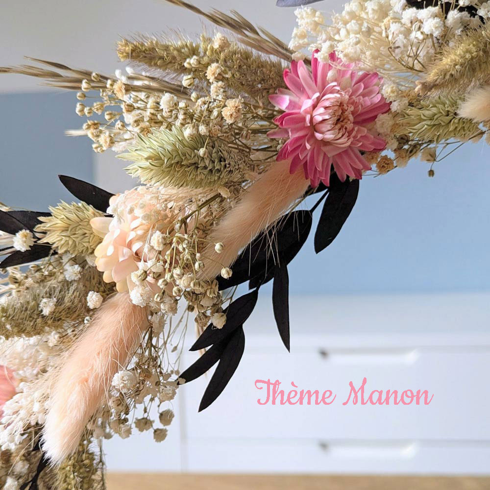 couronne de fleurs séchées sur pied Manon