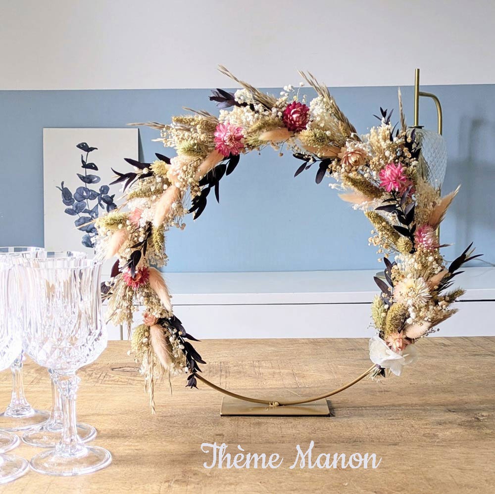 couronne de fleurs séchées sur pied Manon