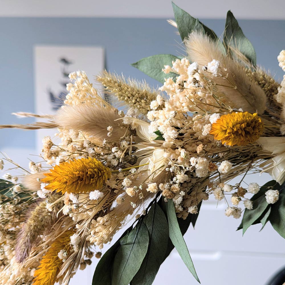 5 couronne de fleurs séchées sur pied georgette