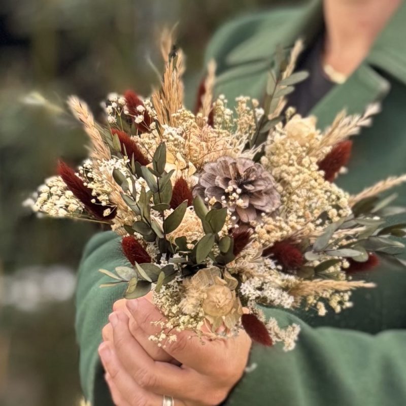 5s bouquet de fleurs séchées pomme de pin