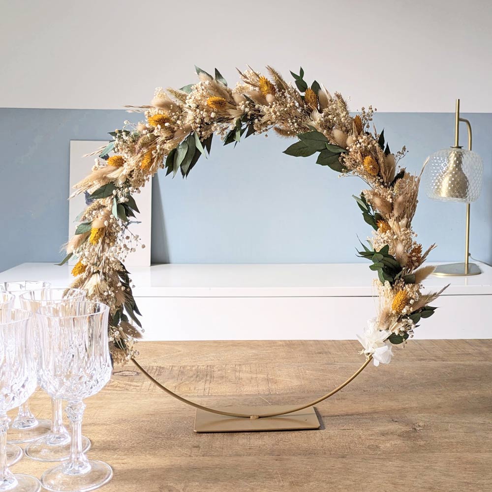 couronne de fleurs séchées sur pied Georgette