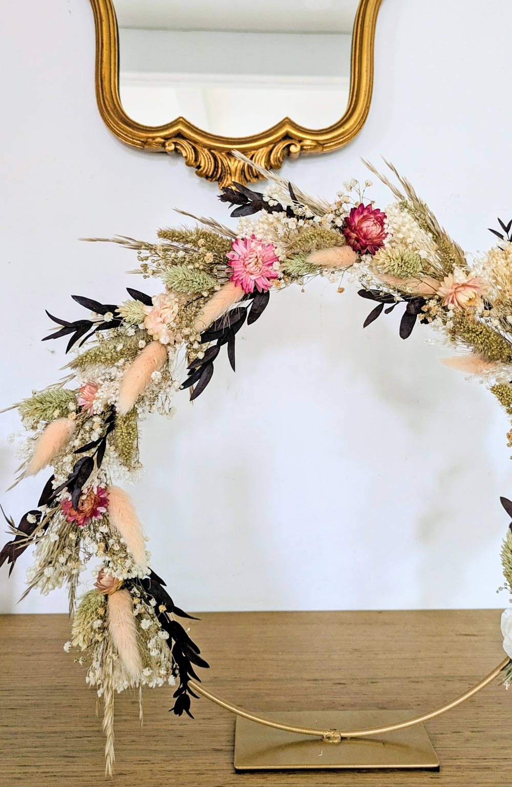 couronne de fleurs séchées sur pied Manon