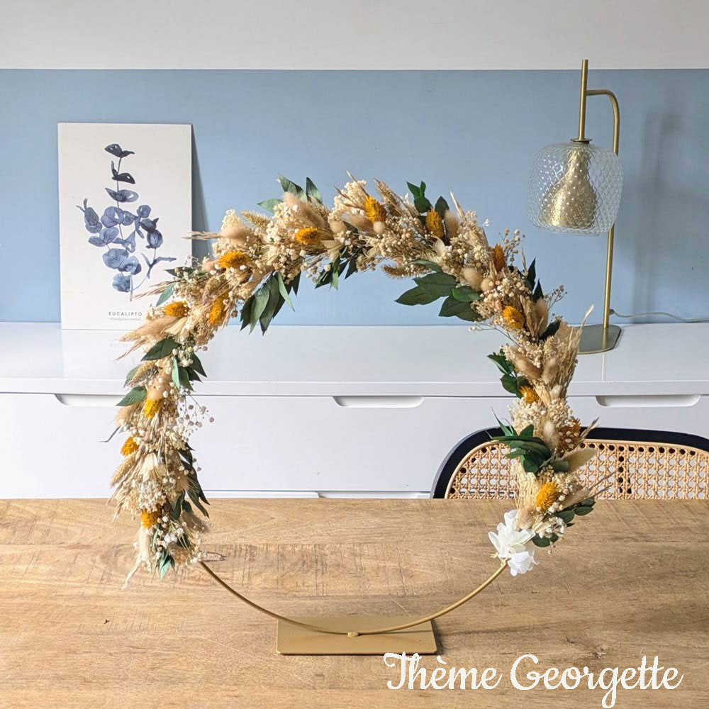 couronne de fleurs séchées sur pied Georgette