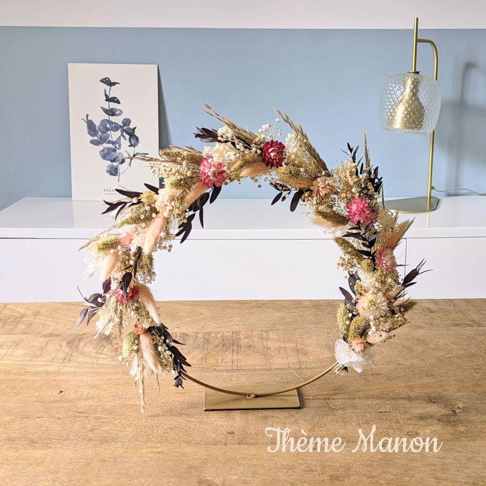 couronne de fleurs séchées sur pied Manon