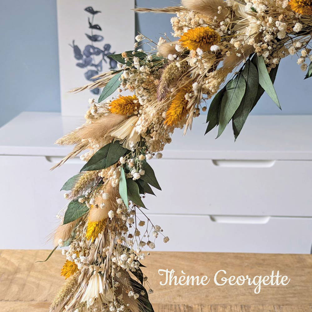 couronne de fleurs séchées sur pied Georgette