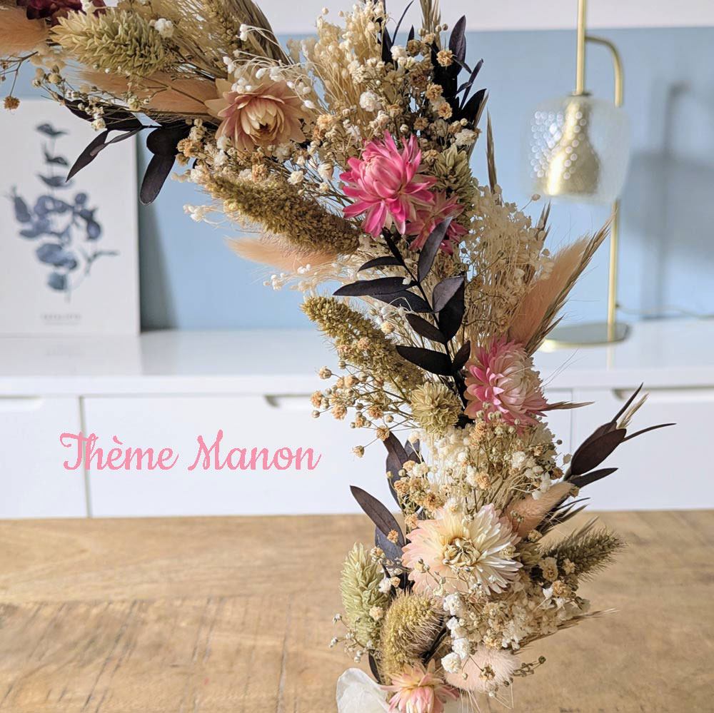 couronne de fleurs séchées sur pied Manon