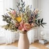 Bouquet de fleurs séchées Romane jaune et rose