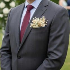 boutonnière de poche pour marié en fleurs séchées