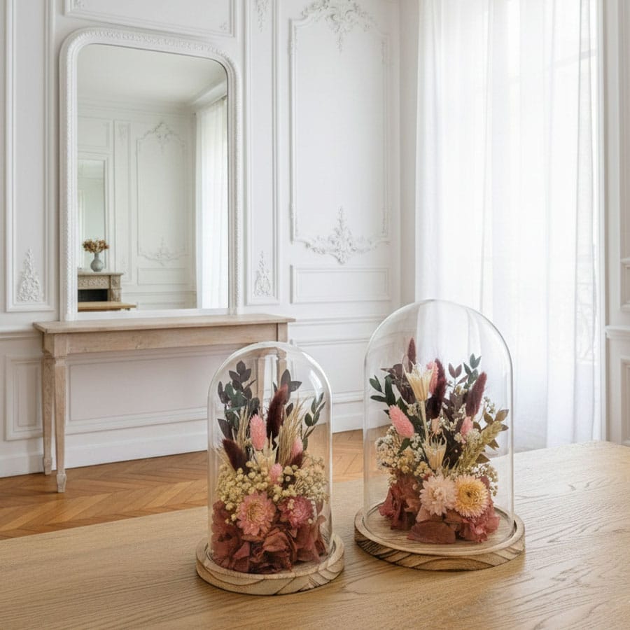 cloche de fleurs séchées manon