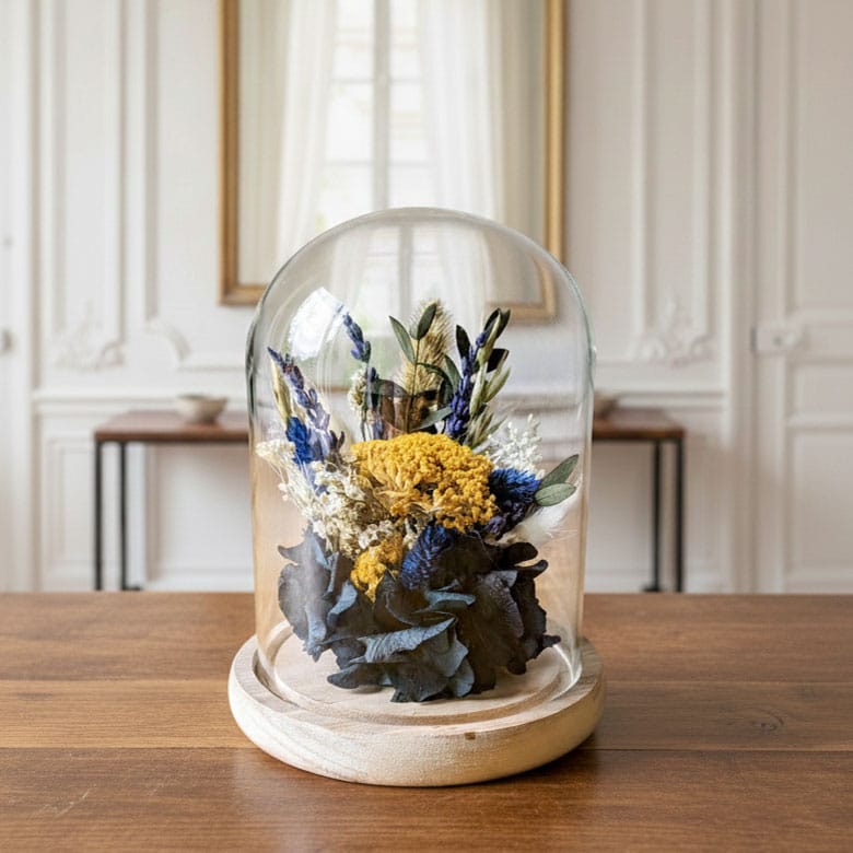 cloche angele fleurs sechee