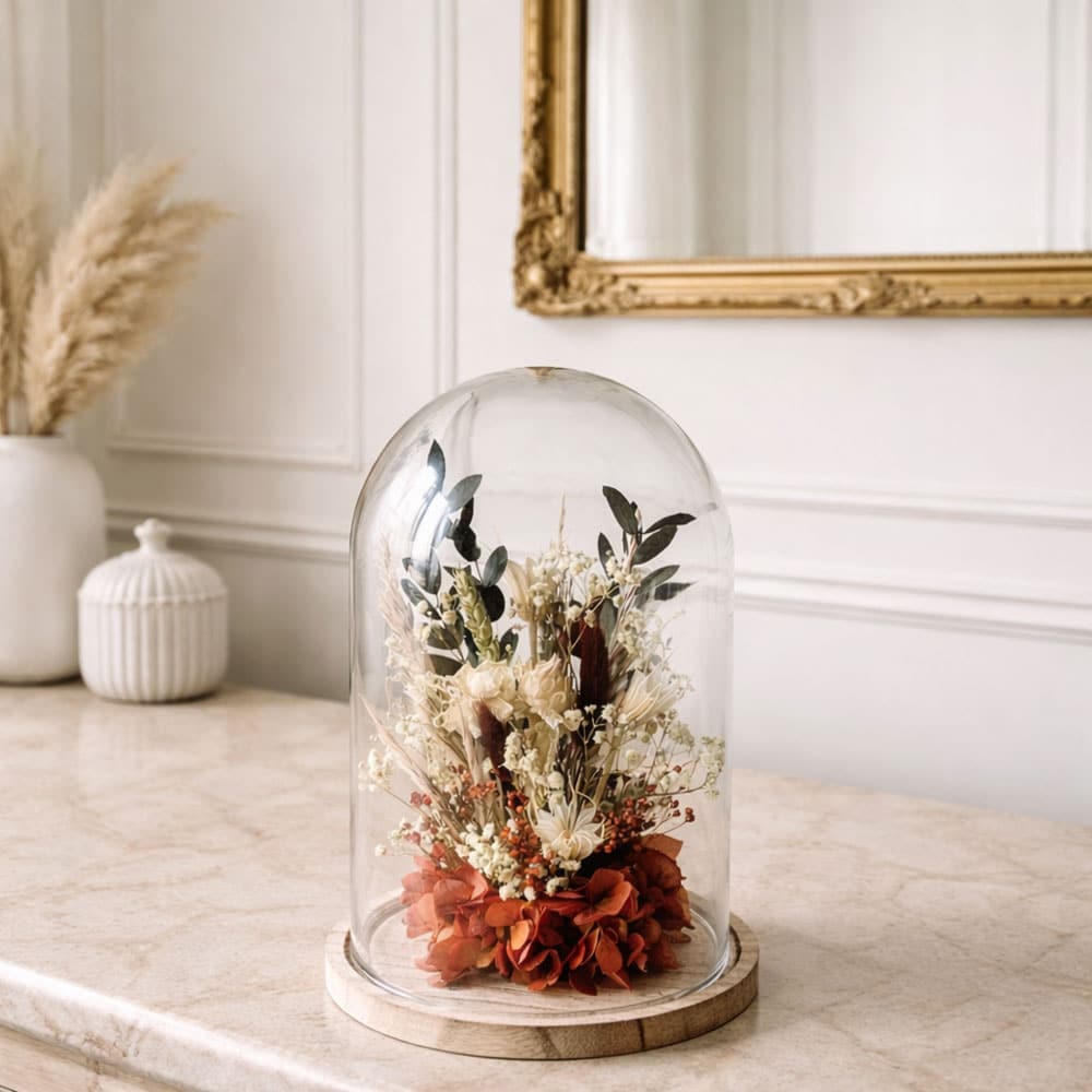 cloche de fleurs séchées betty