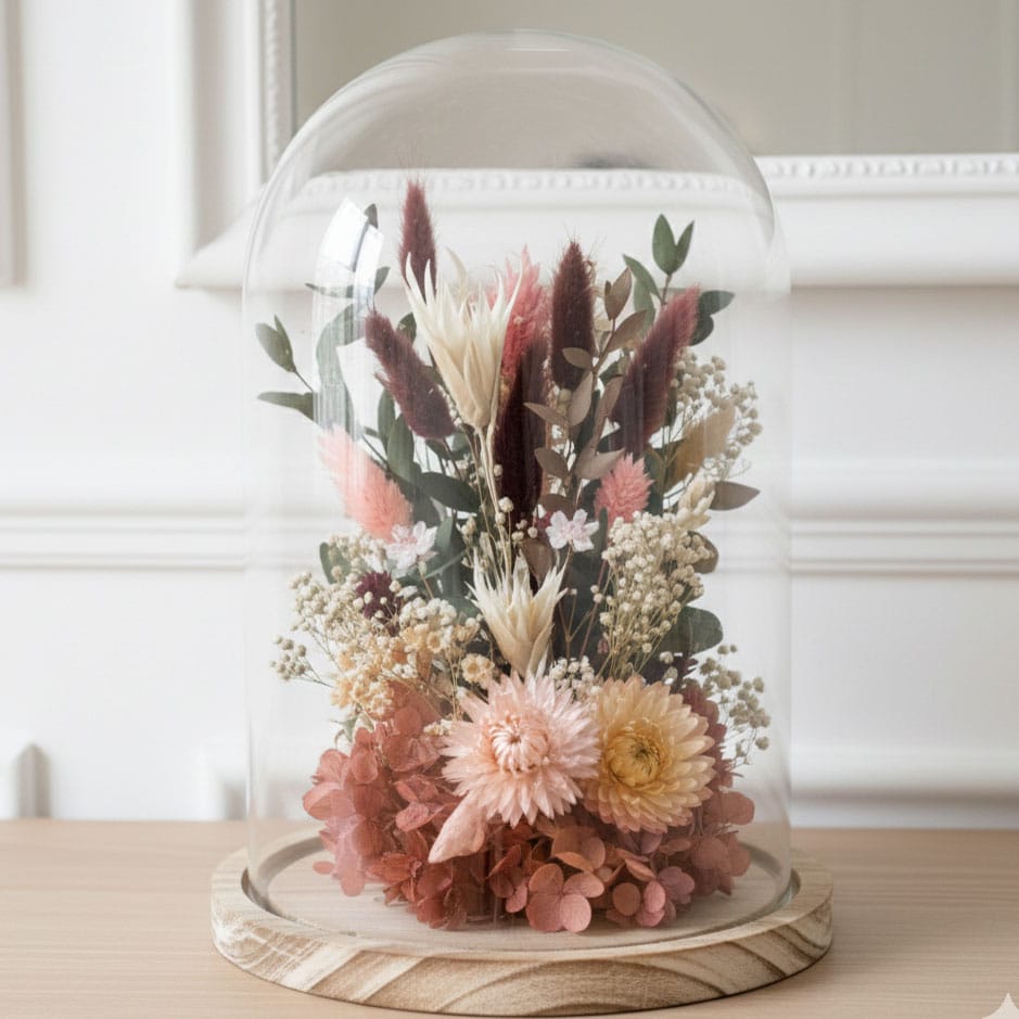 cloche de fleurs séchées manon