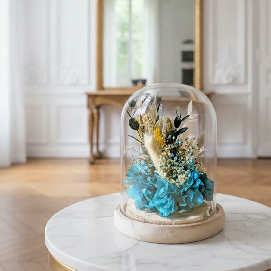 cloche fleurs sechees charl