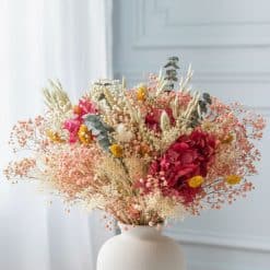 Bouquet de fleurs séchées Agathe rose