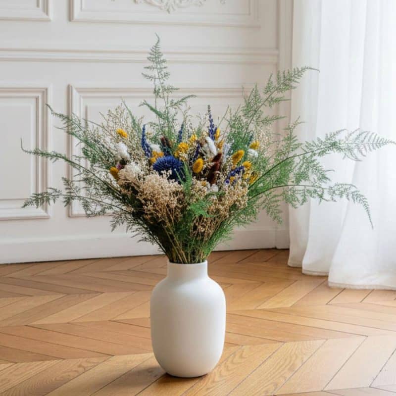 bouquet fleurs séchées bleu billy
