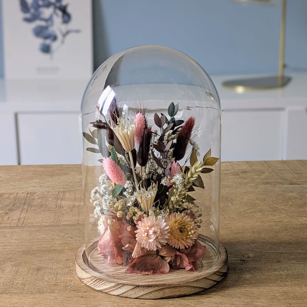 cloche de fleurs séchées manon