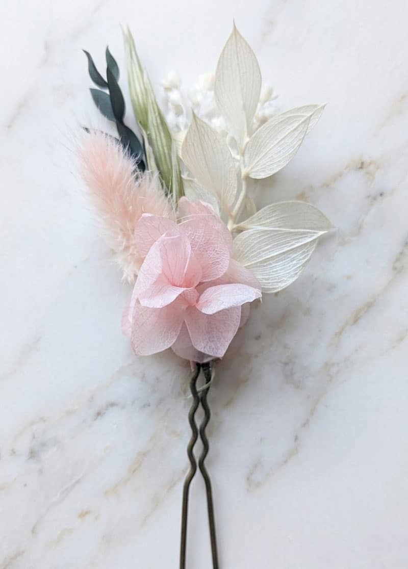 lot de 3 épingles à chignon en fleurs séchées